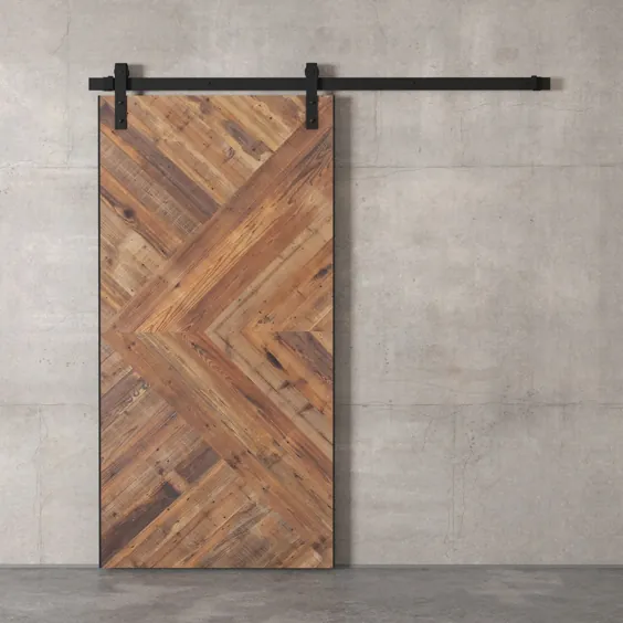 96 "x 36" درب انبار چوبی کشویی قهوه ای طبیعی و نقره ای Modesto - Walmart.com