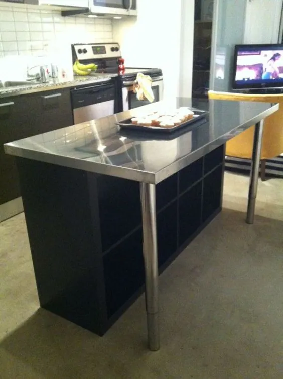 چگونه قفسه Ikea Kallax را به یک جزیره آشپزخانه تبدیل کنیم