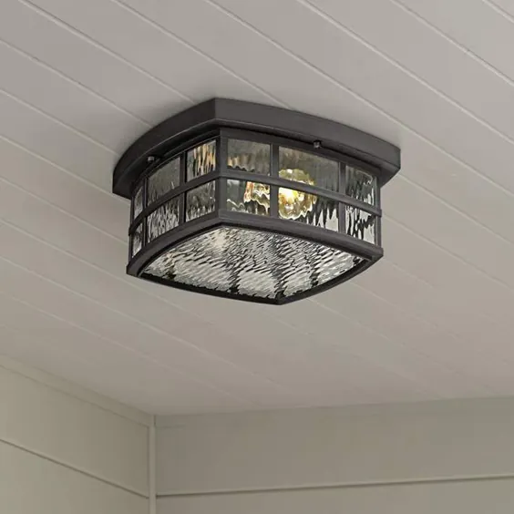 چراغ سقفی در فضای باز Stonington 12 "Wide Mystic Black - # 8T169 | لامپ های Plus