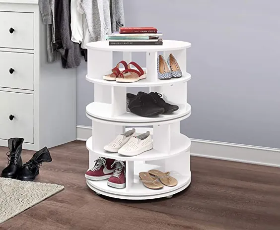 مبلمان مارک Kings - سازمان دهنده ذخیره سازی کفش سوسن 4 تنه گردان (سفید)