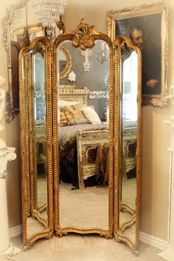 آینه سه تابلویی تزئین شده دست عتیقه ~ Cole... - # عتیقه # تراش خورده # کول #... - مدرن