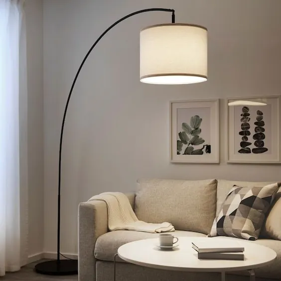 SKAFTET پایه چراغ طبقه w حباب سبک ، قوسی ، مشکی - IKEA