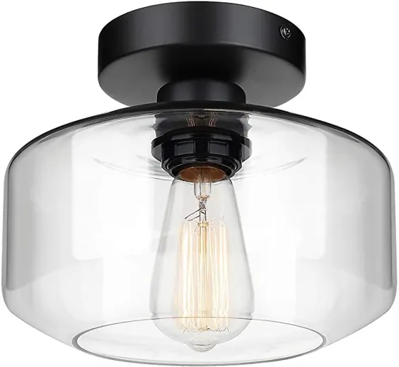 چراغ سقفی کوهنوردی صنعتی نیمه روشن ، سایه لامپ آویز شیشه ای شفاف ، چراغ خانه ای برای راهرو ایوان راهرو جزیره آشپزخانه نوار اتاق خواب ، چراغ های آویز آویز قدیمی ، لامپ شامل نمی شود