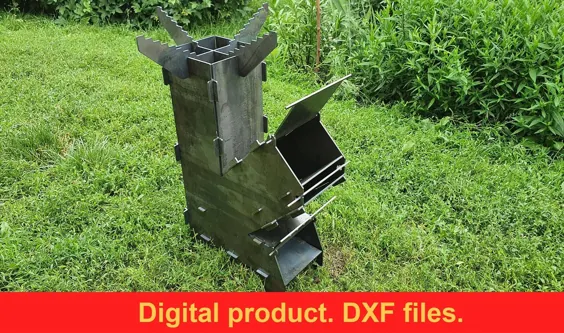 فایلهای Rocket Stove DXF SVG برای لیزر پلاسما.  آتش قابل حمل |  اتسی