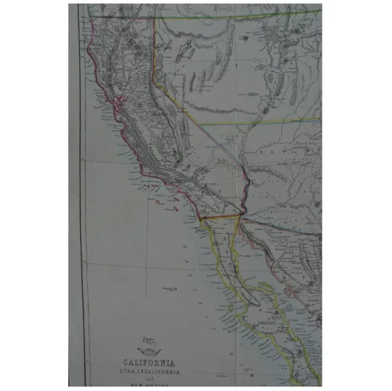 نقشه اصلی عتیقه کالیفرنیا ، 1861
