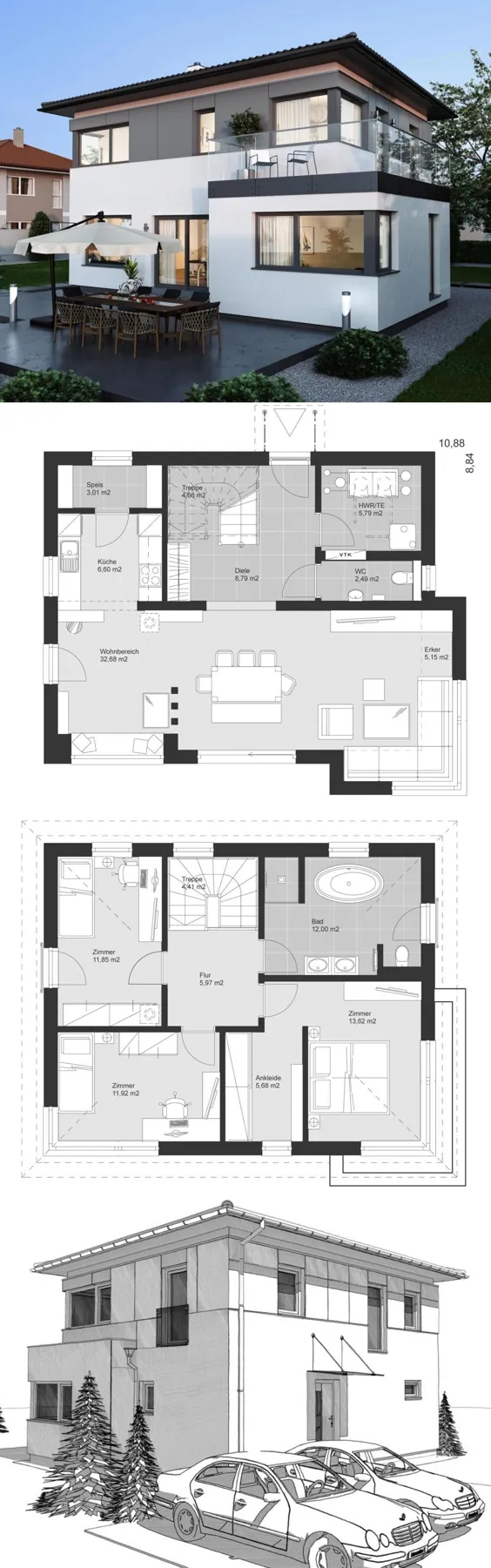 Fertighaus ELK Haus 130 mit Erker - ELK Fertighaus | HausbauDirekt.de