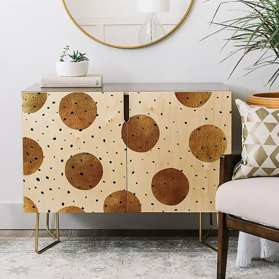 Deny Designs Georgiana Paraschiv نقاط مخلوط Credenza در طلا