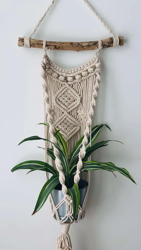 دفتر خانه - آویز گیاه macramé