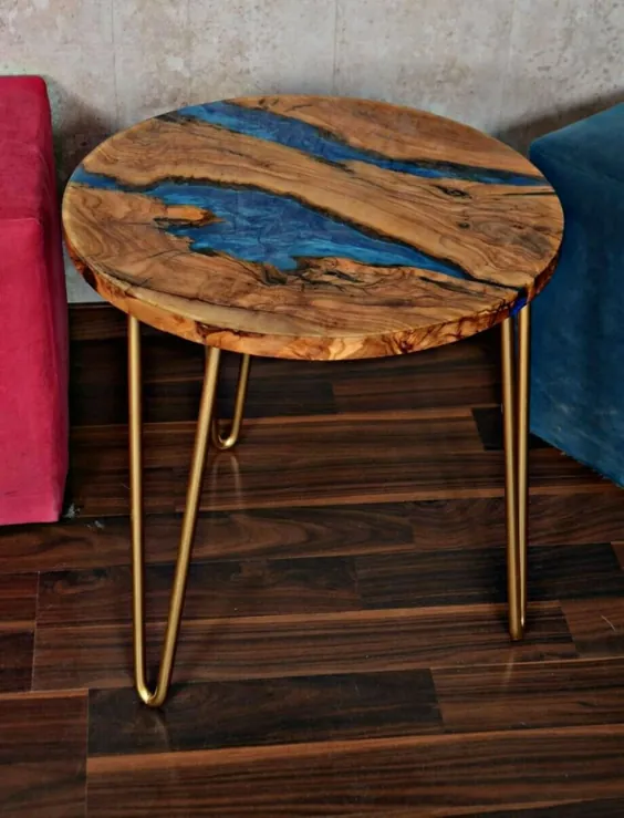میز قهوه چوبی و رزین