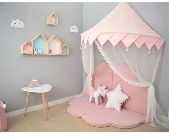 کودکان و نوجوانان بازی Tent Castle Play House Tipi Enfant داخل سالن دختران کودک تختخواب تختخواب آویزان سایبان شبکه چادر اتاق