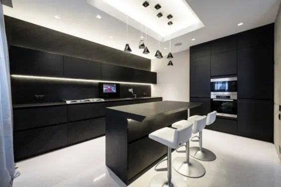 Dominion - یک آپارتمان آینده نگر مسکو با طراحی داخلی سفارشی