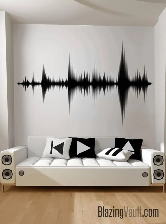 ضبط برچسب دیواری موج صدا وال دال موج صوتی |  اتسی