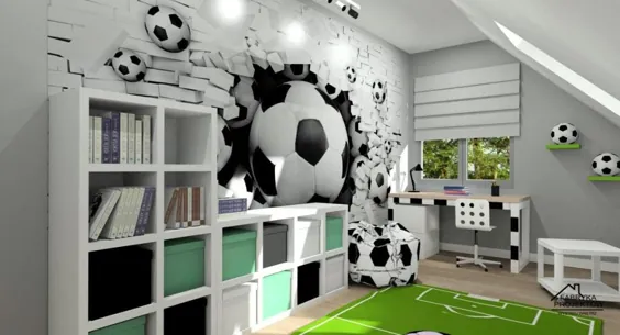 Projekt wnętrza pokoju dziecięcego: jak urządzić pokój piłkarski dla chłopca؟