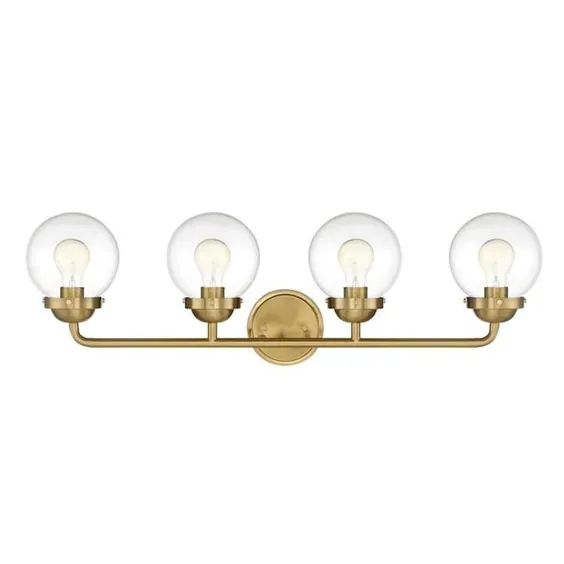 طراحان Fountain Knoll 4-Light Gold Vintage Vanity Light Bar Lowes.com
