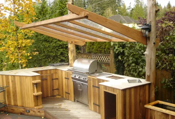 15 ایده زیبا برای طراحی منطقه BBQ برای یک حیاط خلوت کامل