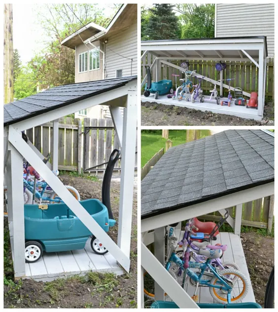 ذخیره سازی دوچرخه حیاط خلوت DIY با نصب آسان سقف