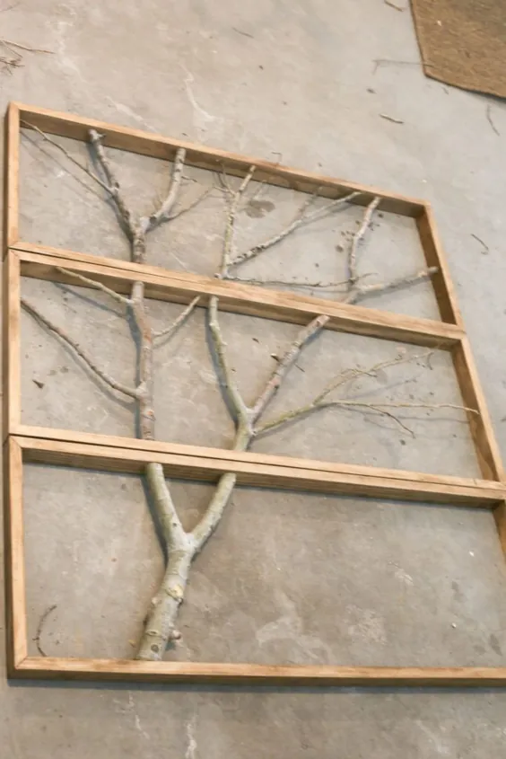شاخه های چارچوب DIY - ایده ای برای تزئین دیوار بزرگ |  مهماندار بعید