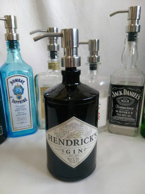 توزیع کننده صابون بطری جین هندریکس 70cl با فولاد ضد زنگ |  اتسی