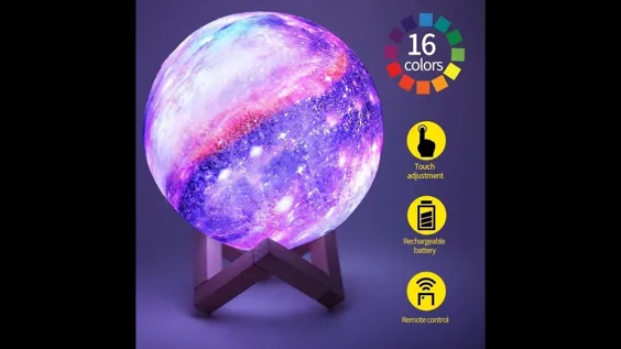 Dropshipping کنترل از راه دور Galaxy 3D چاپ ماه چراغ ماه LED چراغ شب ماه برای کودکان و نوجوانان اتاق کودک