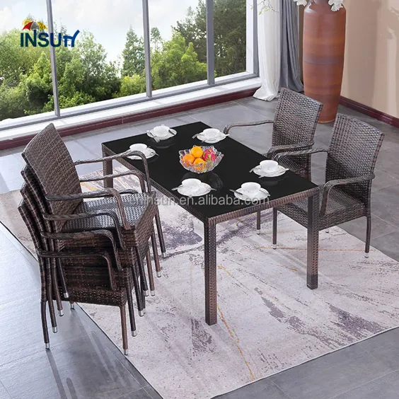 Insun Outdoor Rattan Furniture Wicker Garden Rattan میز و صندلی ، نمایش میز تختخواب چوبی تکه ، Insun جزئیات محصول از Guangzhou Insun Outdoor Furniture Co.، Ltd. در Alibaba.com