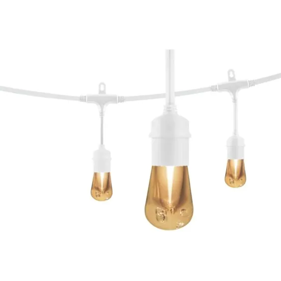 Enbrighten 24-Bulb 48 ft. Vintage Cafe Integrated LED String Lights، White-35648 - انبار خانه