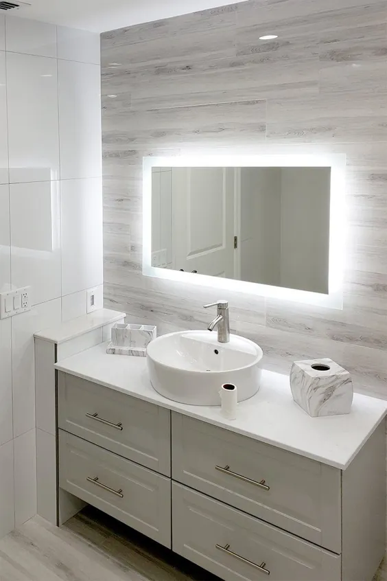 آینه غرور حمام LED با نور جانبی: 36