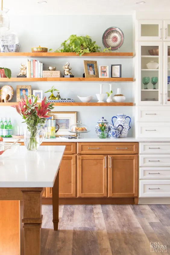 نوسازی آشپزخانه مدرن سفید بوهمی: آشکار - زندگی در کازا واتکینز