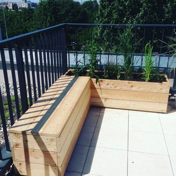 Pflanzgefäße aus Holz - Nelka - Dachterrasse ، Balkon ، Innenhof - Planung und Ausführung