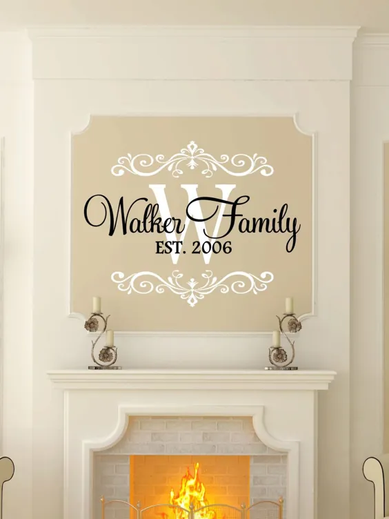 نام خانوادگی سفارشی و ست تک عکس تزئینی وینیل خانوادگی وینیل |  اتسی
