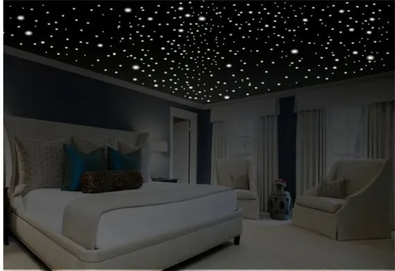 دکوراسیون اتاق خواب رمانتیک استیکرهای دیواری ستاره روشن می شوند |  اتسی