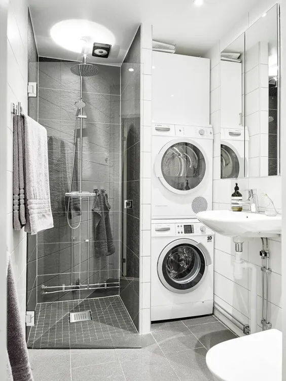 حمام های کوچک با ماشین لباسشویی (نکات و توصیه ها) - اکتشافات مهندسی