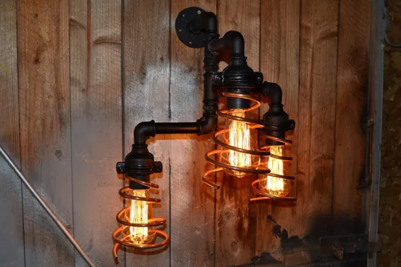 لوله های روشنایی صنعتی چراغ دیواری عتیقه لامپ دیواری ادیسون عایق صنعتی چراغ روشنایی Steampunk چراغ سقف