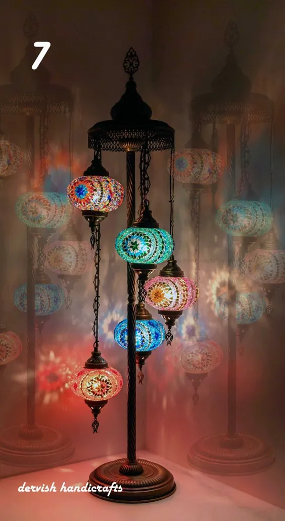 چراغ کف 50 لامپ ترکیبی لامپ مراکشی |  اتسی