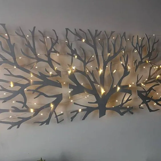 Metal Wall Art Tree of Life Decor 3D Sculpture 3 Piece Tree Brunch مدرن 1200 پهن