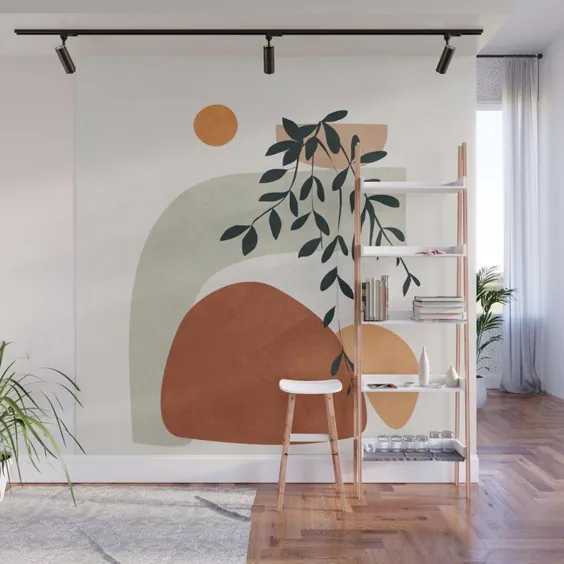 Soft Shapes I Wall Mural by City Art - 8 'X 8'