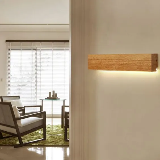 چراغ دیواری چوبی دیوار خطی مدرن و روشنایی چراغ روشنایی 1 تایی برای اتاق خواب - چراغ های دیواری و دیوارکوب چوبی 110 ولت 120 ولت