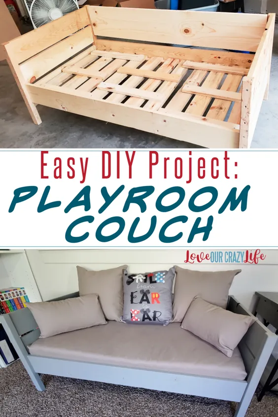 این کاناپه DIY آسان ، اتاق بازی یا پاسیو کاملاً مناسب کودکان است