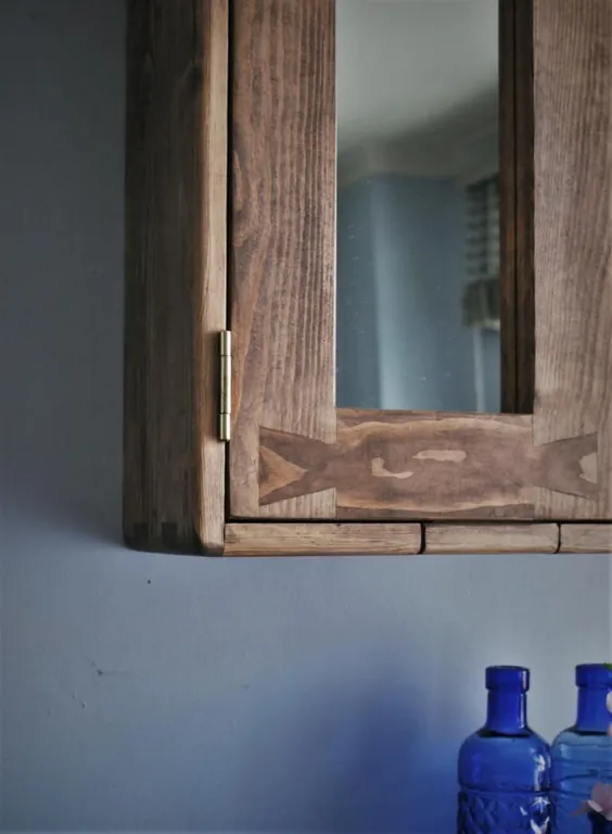 کابینت آینه حمام بزرگ کابینت چوبی تیره روستیک |  اتسی