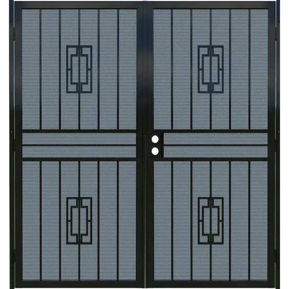 Gatehouse Ventura 72-in x 81-in Black Steel Surface Mount Door Lowes.com