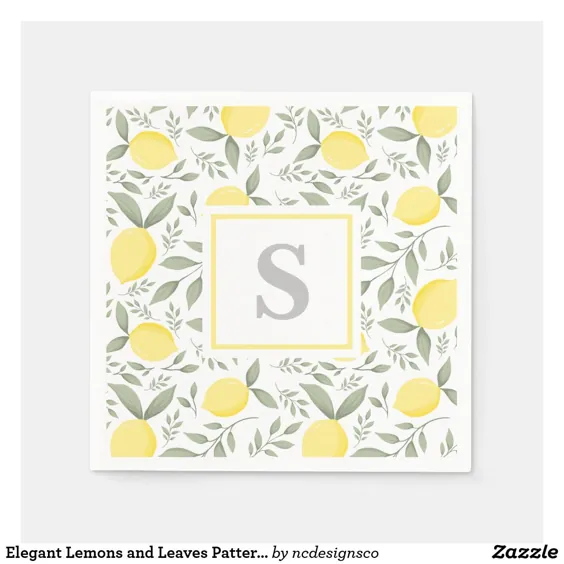 دستمال های طرح دار الگوی لیمو و برگ های زیبا |  Zazzle.com