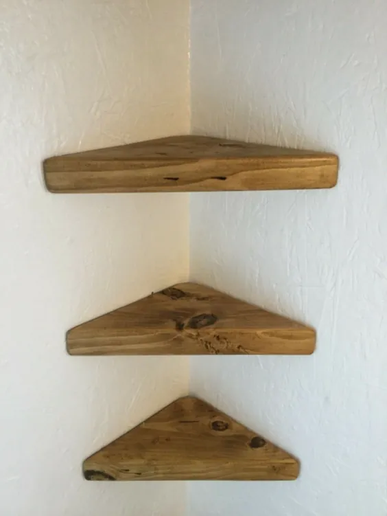 قفسه های گوشه ای چوبی RECLAIMED 3x قفسه های کوچک چوبی صنعتی