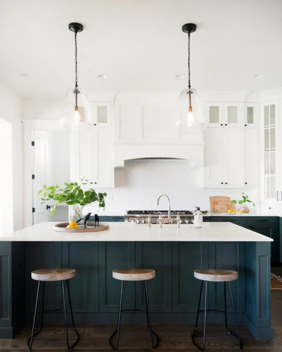 10 ایده رنگی کابینت آشپزخانه با رنگ آبی