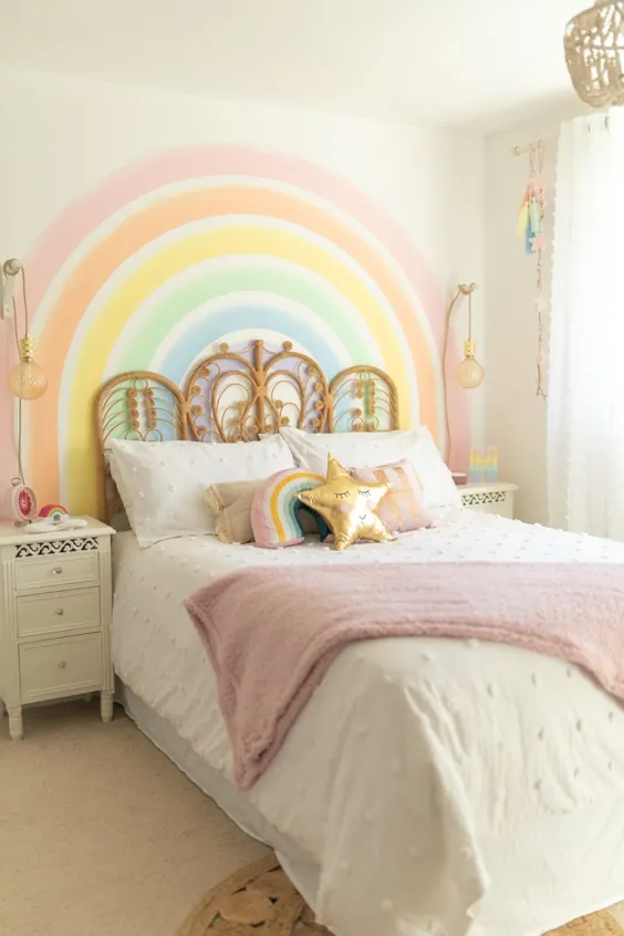 اتاق خواب رنگین کمان پاستل