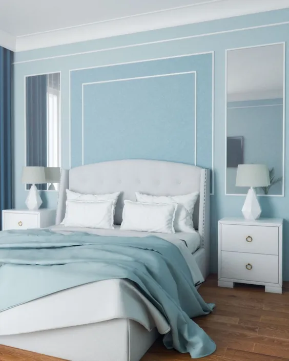اتاق خواب آبی کلاسیک