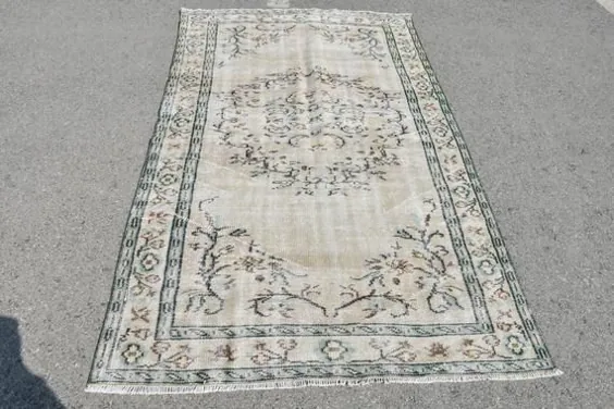 فرش ترکی فرش محو شده 4.5x7.9 ft فرش ارگانیک فرش Oushak |  اتسی