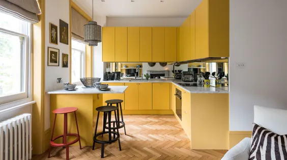 30 آشپزخانه زرد برای پرشور آفتاب در خانه شما