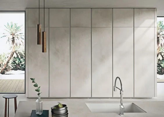 کمد و دستشویی کمترین کابینت های کف تا سقف برای آشپزخانه معاصر - Decoist