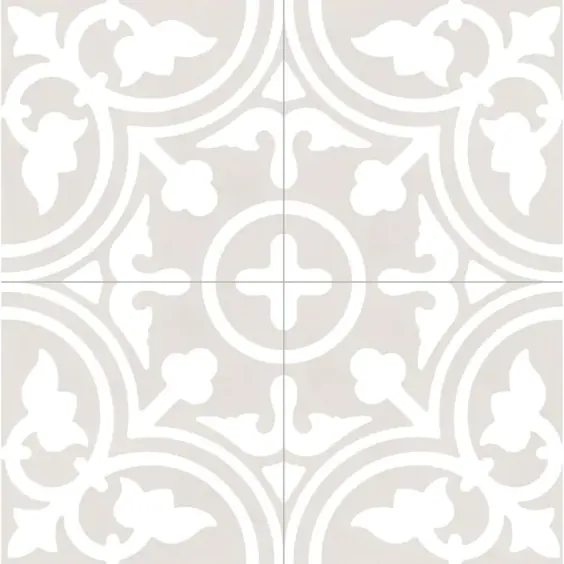 DELLA TORRE Annabelle Grey 8 in x 8-in Glazed Porcelain Encaustic Floor Tile Floes Lowes.com