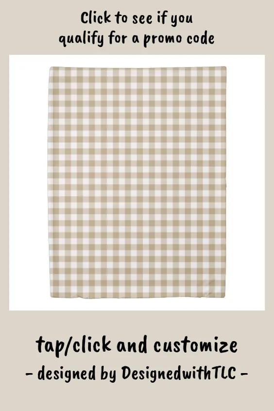 Tan Gingham Checked Pattern Duvet Cover | Zazzle.com