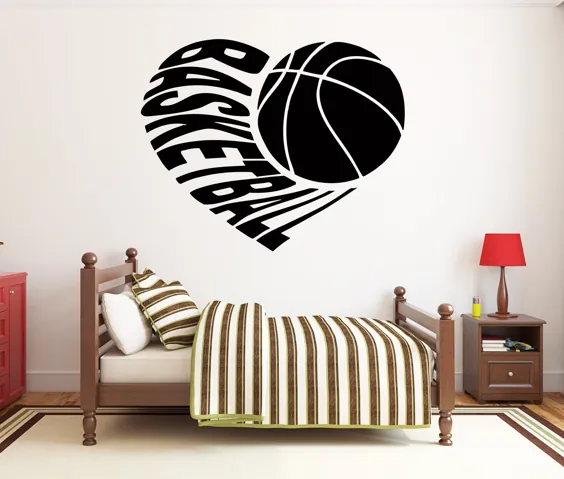 بسکتبال دیواری دیواری بسکتبال تزیین دیواری بسکتبال نام سفارشی |  اتسی